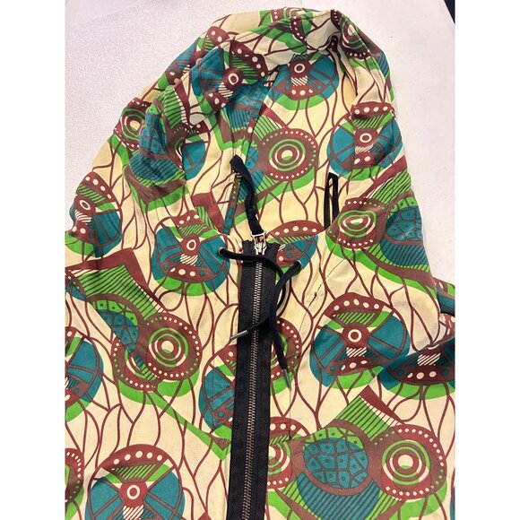 MARNI at H&M Silk Hooded Anorak Parka Style Peacock Print Dress US 6 Rare 2011 - Picture 5 of 7